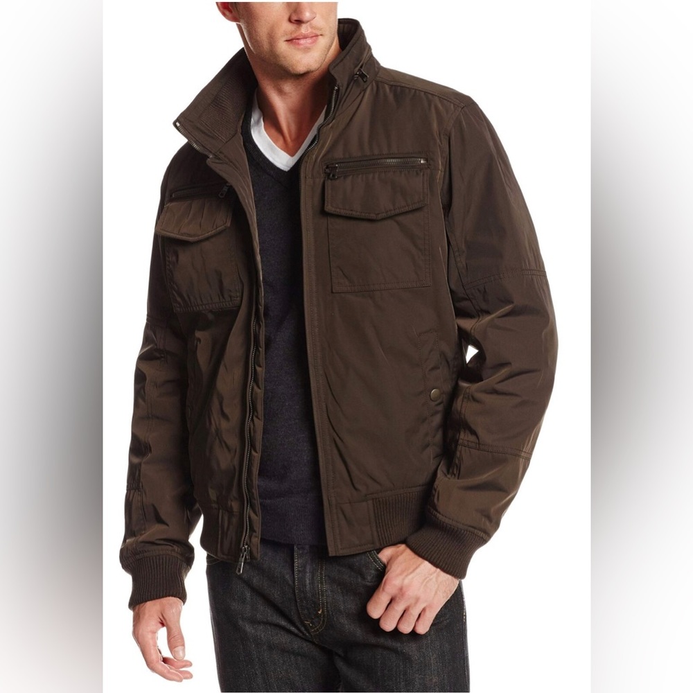 Tommy Hilfiger Men's Sz XXL Bomber Jacket Black Medium Weight Hooded.